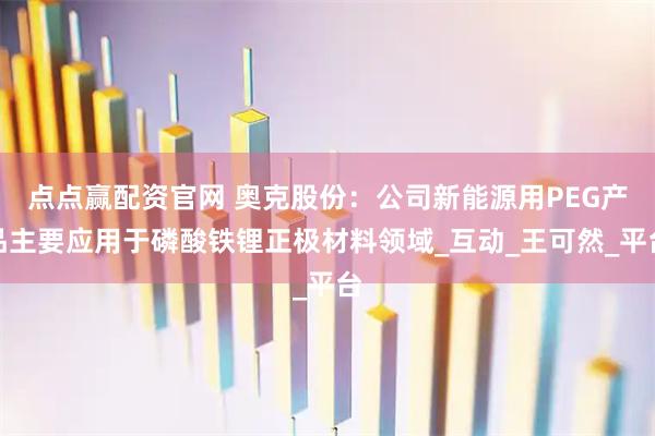 点点赢配资官网 奥克股份:公司新能源用PEG产品主要应用于磷酸铁锂正极材料领域_互动_王可然_平台